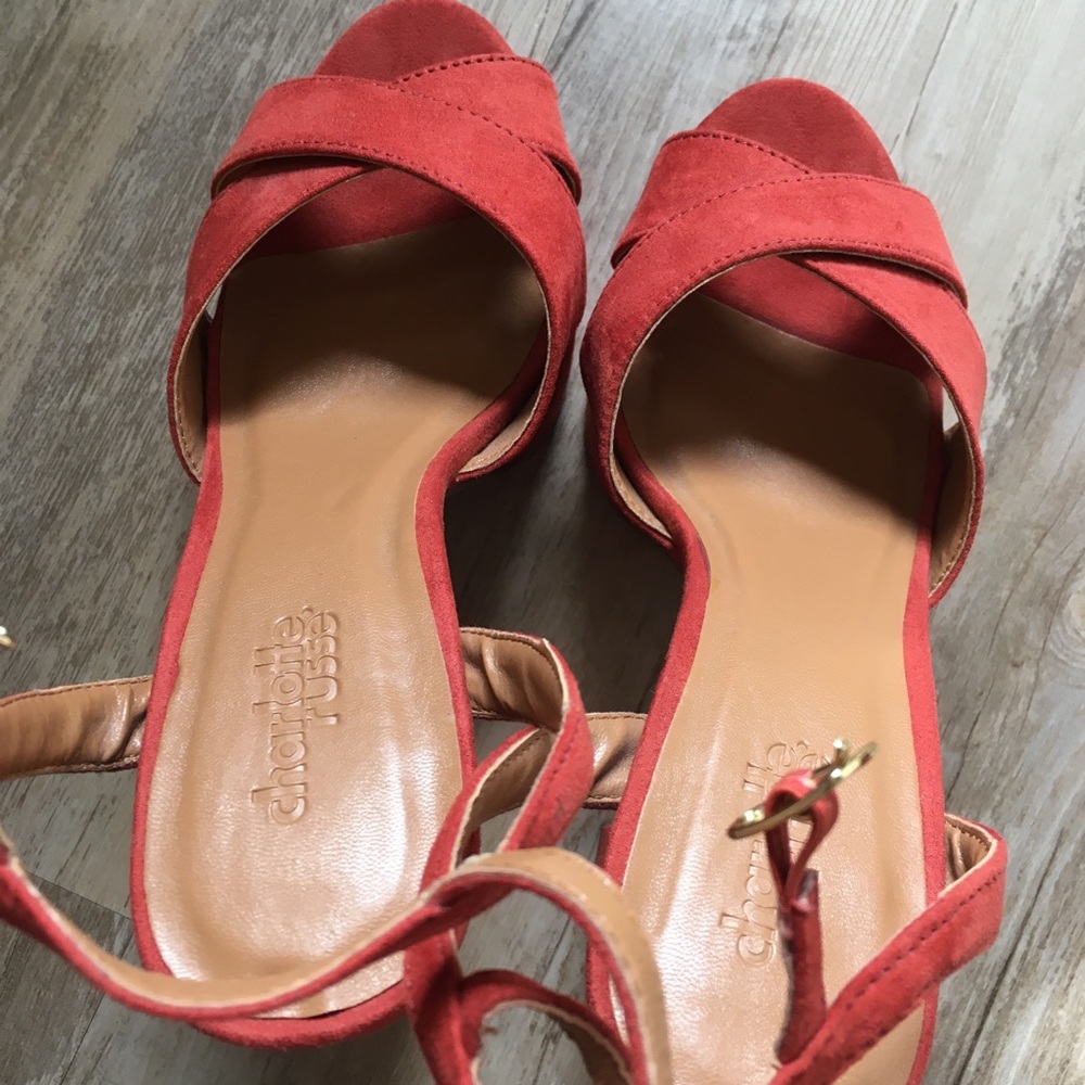 Rust Orange Platform Sandals - Picture 6 of 13
